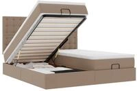 vidaXL Bett Ottoman-Bett mit Matratzen Cappuccino 180x200cm Kunstleder