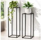DanDiBo Blumenhocker Metall Schwarz Eckig 2er Set 96587 Beistelltisch Hoch