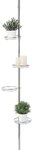 Spetebo Blumenst&auml;nder Metall Teleskop Blumenregal silber - 4 Ablagen (St&uuml;ck,...