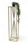 DanDiBo Blumenhocker Metall Gold Eckig 100 cm Blumenst&auml;nder Beistelltisch