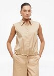 s.Oliver Blusentop Bluse &Auml;rmellose Popeline-Bluse mit regulierbarem Saum