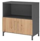 HAMMERBACHER Aktenschrank Regal FlexWall T&uuml;ren 2OH Sockel graphit/asteiche