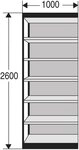 KERKMANN Regal B&uuml;ro-Regal Progress 2000 Regalfeld HxBxT 2600x1000x300mm 7...