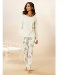 Vivance Dreams Pyjama (Set, 2 tlg) mit feinem Blumenprint beige|gelb 48/50