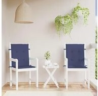 vidaXL Polsterauflage, Niedriglehner-Auflagen 2 Stk. Marineblau Stoff
