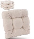 Beautissu Stuhlkissen 4er Set Premium Stuhlkissen Natur HighLux SK, 40x40x8cm,...
