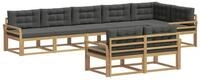 vidaXL Gartenlounge-Set Outdoor-Sofagarnitur 6 pcs Wei&szlig; und Anthrazit Polyester,