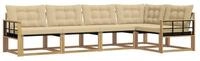 vidaXL Gartenlounge-Set Outdoor-Sofagarnitur mit Kissen 5 pcs Wei&szlig; und Beige,