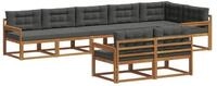 vidaXL Gartenlounge-Set Outdoor-Sofagarnitur mit Kissen 8 pcs Natur und...