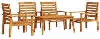 vidaXL Gartenlounge-Set 5-tlg. Garten-Lounge-Set Massivholz, (1-tlg)