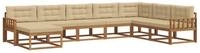 vidaXL Gartenlounge-Set Outdoor-Sofagarnitur mit Kissen 8 pcs Natur und Beige,