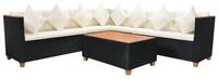 vidaXL Gartenlounge-Set 5-tlg. Garten-Lounge-Set mit Auflagen Poly Rattan...