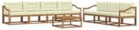 vidaXL Gartenlounge-Set Outdoor-Sofagarnitur mit Kissen 8 pcs Natur und Creme,