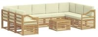 vidaXL Gartenlounge-Set Sofagarnituren Massivholz, (10-tlg)