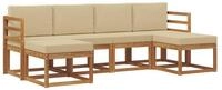 vidaXL Gartenlounge-Set Outdoor-Sofagarnitur 6 pcs Natur und Beige...