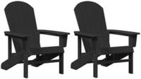 vidaXL Gartenstuhl Gartenstuhl 2 pcs Schwarz 82 x 74 x 92 cm Polyethylen (2 St)
