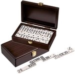 Philos Spiel, Domino - Doppel 9 - Walnussoptik - 55 Spielsteine