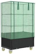 vidaXL Hochbeet Hochbeet mit Aufsatz und Rollen Rattan-Optik 80x50x182 cm (1 St)