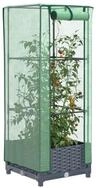 vidaXL Hochbeet, Hochbeet mit Gew&auml;chshaus-Aufsatz Rattan-Optik 40x40x123 cm