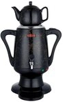 Caytime Teekocher Caytime Samowar 3,5 L Semaver Edelstahl Teekocher mit schwarzer