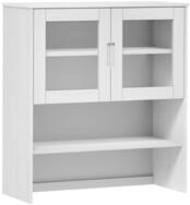 vidaXL Highboard NA Highboard-Aufsatz Wei&szlig; 90x35x100 cm Massivholz Kiefer...
