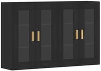 vidaXL Sideboard Wandschr&auml;nke 2 Stk. Schwarz Holzwerkstoff (2 St)