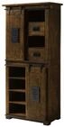 Massivmoebel24 Dreh-/Schwebet&uuml;renschrank RAILWAY (Mango 80x45x175 braun lackiert