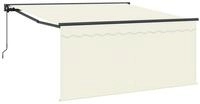 vidaXL Markise Einziehbare Markise Creme 350 x 250 cm Polyester und Aluminium (1-St)