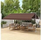 Outsunny Markise 4,5 x 3,4m Standmarkise mit Handkurbel, Ausziehbar (Gartenmarkise,