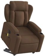 vidaXL Sessel Elektrischer Massagesessel mit Aufstehhilfe Braun Stoff (1-St)