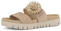 Pantolette GABOR, Damen, Gr. 36, beige (sand), Ziegenveloursleder, unifarben, Schuhe