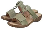 Rieker Pantolette Sommerschuh, Strandschuh, Klettschuh mit Perforation gr&uuml;n 38 EU