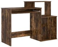vidaXL Schreibtisch Schreibtisch mit Regal Ger&auml;ucherte Eiche 120,5 x 44 x 88,5 cm