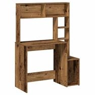 vidaXL Schreibtisch Schreibtisch mit Regal Altholz-Optik 100x45x140cm...