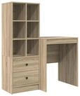 vidaXL Schreibtisch Schreibtisch mit Schubladen mit Regal 2 pcs Sonoma-Eiche (2-St)