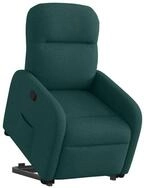 vidaXL Sessel Relaxsessel mit Aufstehhilfe Dunkelgr&uuml;n Stoff (1-St)