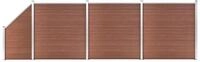 vidaXL Gartenzaun WPC Zaun-Set 3 Quadrate + 1 Schr&auml;ge 619x186 cm Braun, (1-St)