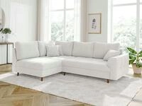 S-Style M&ouml;bel Ecksofa Leif mit Braun Holzf&uuml;&szlig;en im skandinavischen Stil aus