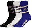 NFL Freizeitsocken Baltimore Ravens Crew (3-Paar) Casual Socken, Alltagssocken