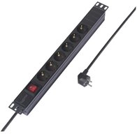 Sygonix SY-6736978 Steckdosenleiste 19 Zoll 6fach Schwarz Schutzkontakt 1 St.