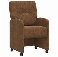 vidaXL Esszimmerstuhl Esszimmerst&uuml;hle mit Rollen 2 pcs Braun 57 x 67 x 95 cm (2 St)