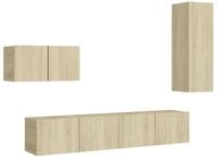 vidaXL TV-Schrank 4-tlg. TV-Schrank-Set Sonoma-Eiche Holzwerkstoff (1-St)