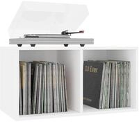 vidaXL Aufbewahrungsbox, Schallplatten-Ordnungsbox Wei&szlig; 71x34x36 cm...