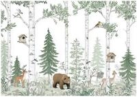 Wallarena Fototapete Wald Tiere - Mehrfarbig - Kinder - Vlies - Schlafzimmer,...