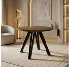 WFL GROUP Esstisch Ravano ausziehbar rund modern mit Schwarzen Holzbeinen (MADE...