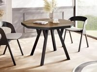 WFL GROUP Esstisch Desmond Black ausziehbar achteckig industrial mit schwarzen