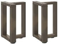 vidaXL Tischbein, Couchtischbeine T-Form 2 Stk. Naturstahl 28x25x(42-43) cm...