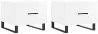 vidaXL Couchtisch Couchtische 2 Stk. Hochglanz-Wei&szlig; 50x50x40 cm Holzwerkstoff...