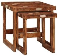 vidaXL Beistelltisch Satztische 2 pcs 46 x 46 x 45 cm Massives upgecyceltes Holz