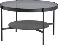byLIVING Couchtisch Ohio, mit Rauchglas, Ablage aus Echtholzfurnier, rund, D 73,5 / H